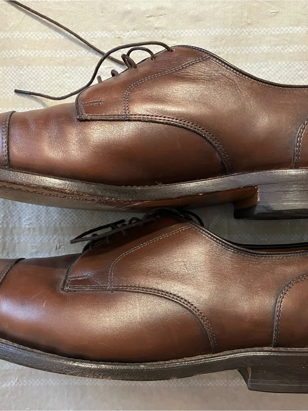 Allen Edmonds Brown Leather Cap-Toe Derbys